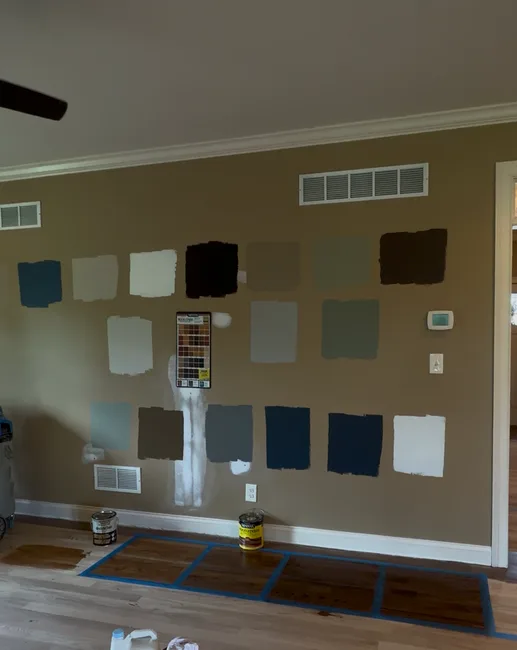 Paint swatches against a wall