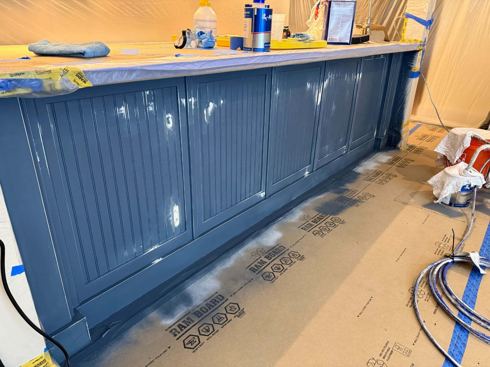 Cabinet refinishing detail