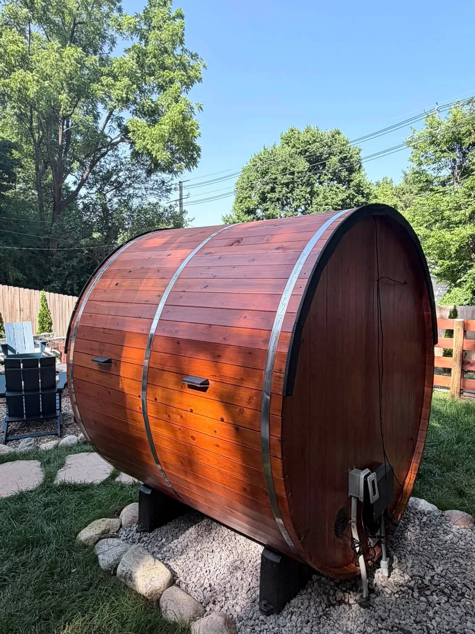 Stained deck and porch project